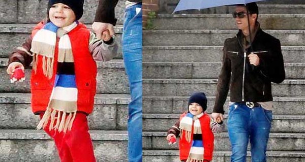 Cristiano Jr. Ronaldo, bello e sorridente a Madrid con papà Cristiano Jr. Ronaldo, bello e sorridente a Madrid con papà