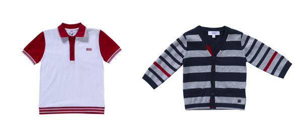 Piccoli uomini con i vestiti della linea kidswear di Hugo Boss Piccoli uomini con i vestiti della linea kidswear di Hugo Boss