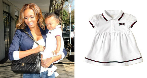 Melanie B, la star delle Spice Girls, ha scelto un abito di Gucci per la sua bimba Melanie B, la star delle Spice Girls, ha scelto un abito di Gucci per la sua bimba