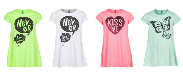 T-shirt low cost per bambine della collezione primavera estate 2013 di Benetton T-shirt low cost per bambine della collezione primavera estate 2013 di Benetton