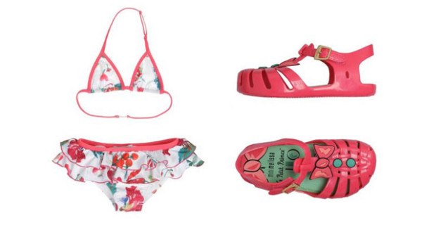 Moda Mare per bambine: Bikini di Moschino Kid e sandali in gomma di Melissa Moda Mare per bambine: Bikini di Moschino Kid e sandali in gomma di Melissa