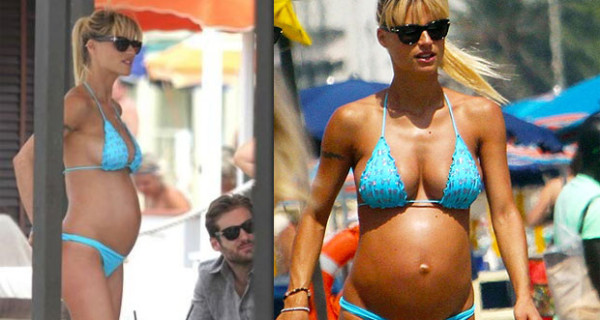 Michelle Hunziker mostra il pancione al mare Michelle Hunziker mostra il pancione al mare