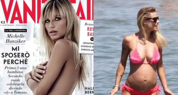 Michelle Hunziker posa nuda con il pancione per Vanity Fair Michelle Hunziker posa nuda con il pancione per Vanity Fair