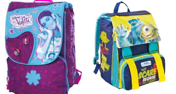 A scuola con gli zaini di Violetta, Peppa Pig e Monsters University A scuola con gli zaini di Violetta, Peppa Pig e Monsters University