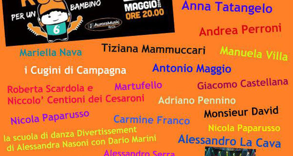 Rock per un Bambino a Genzano di Roma: tutto è pronto per il grande evento Rock per un Bambino a Genzano di Roma: tutto è pronto per il grande evento